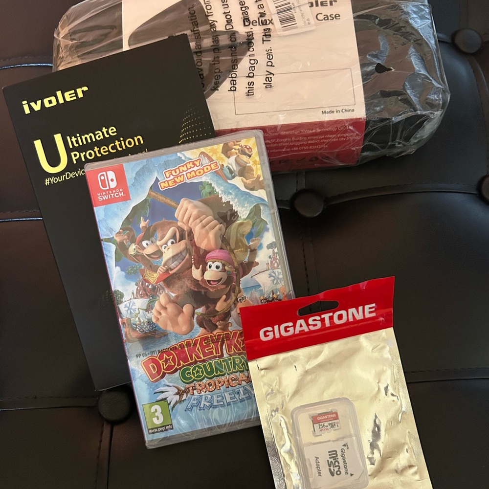 NintendoSwitch-Carrying Case,Donkey Kong Game, SD CARD&Ultimate Protection Kit
